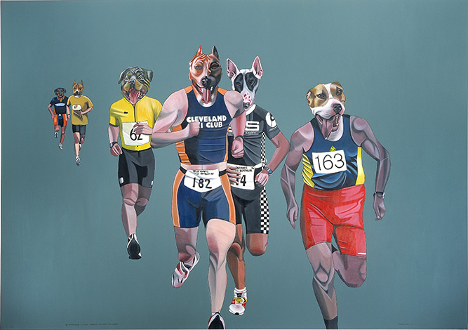 Die Marathonläufer - zum Schutz - ertarnen sich ihre tierischen Verfolger, 2005